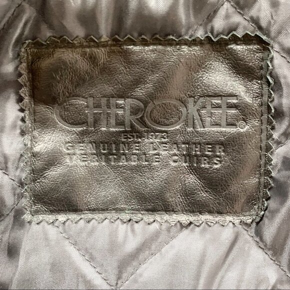 CHEROKEE BLACK LEATHER COAT GENUINE LEATHER JACKET WITH ZIPPER NWOT SIZE SMALL - Picture 5 of 9